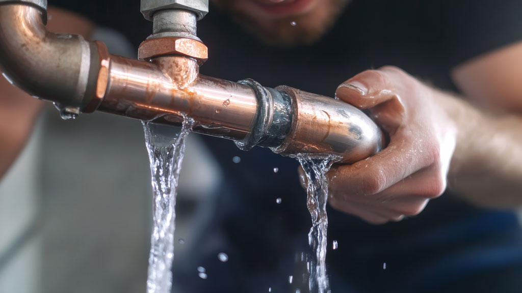 Water damage restoration scene showing flooded basement consequences
