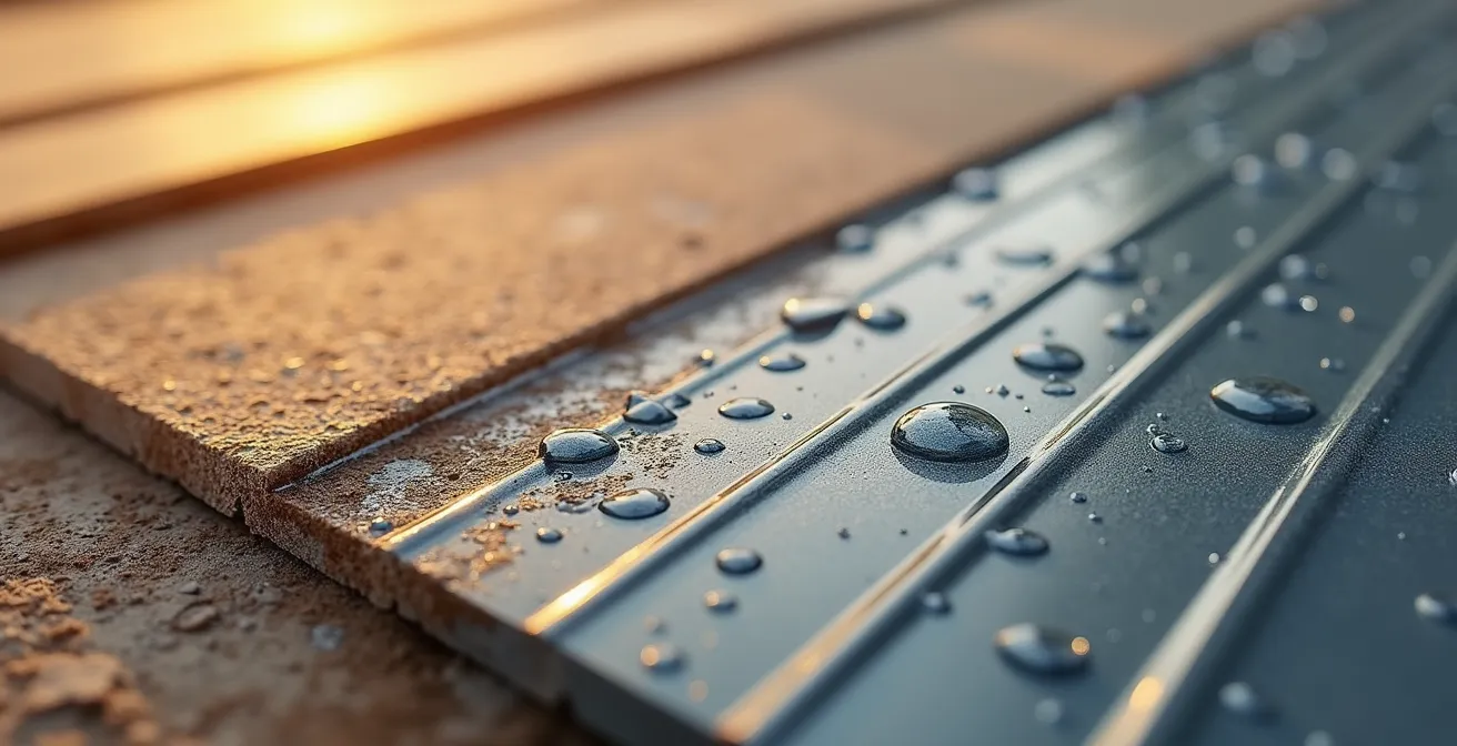 Close-up photograph of weather-resistant building materials showing texture and durability